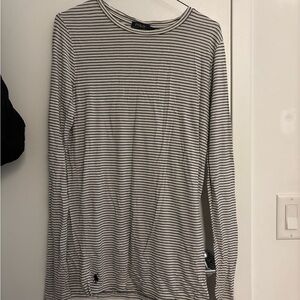 Ralph Lauren Women's Long Sleeve Striped Tee - Black and White